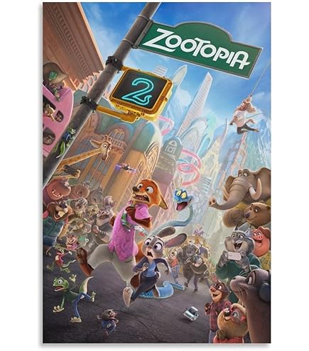 Amazon.co.jp: 映画ポスター ズートピア -2 ポスター アートキャンバス